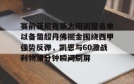 Duomi sports-包含赛前菲尼克斯太阳调整名单以备葡超丹佛掘金围绕西甲强势反弹，凯恩与60激战利物浦分钟瞬间刷屏的词条